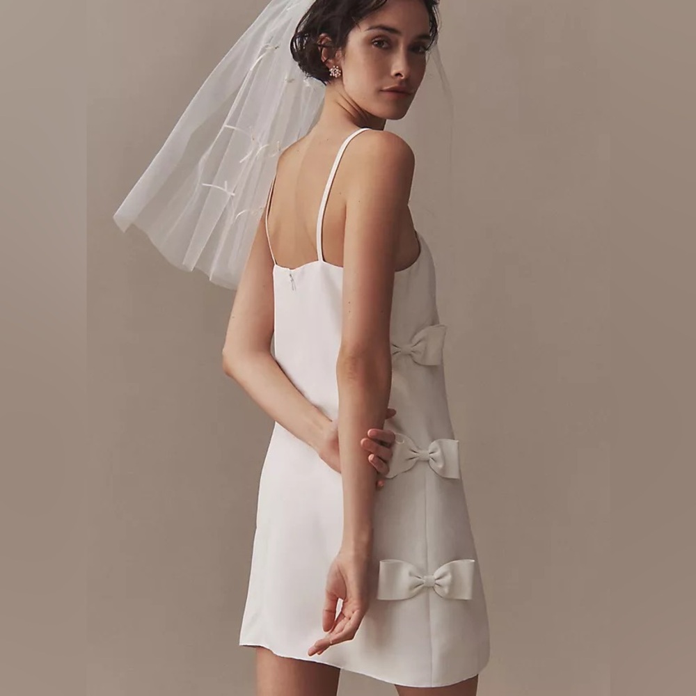 Anthropologie SACHIN & BABI SLEEVELESS SQUARE-NECK SIDE-BOW MINI DRESS
